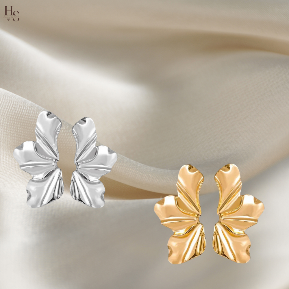 Flora - Boucles d’oreilles fleurs métalliques