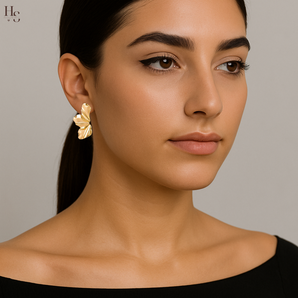 Flora - Boucles d’oreilles fleurs métalliques