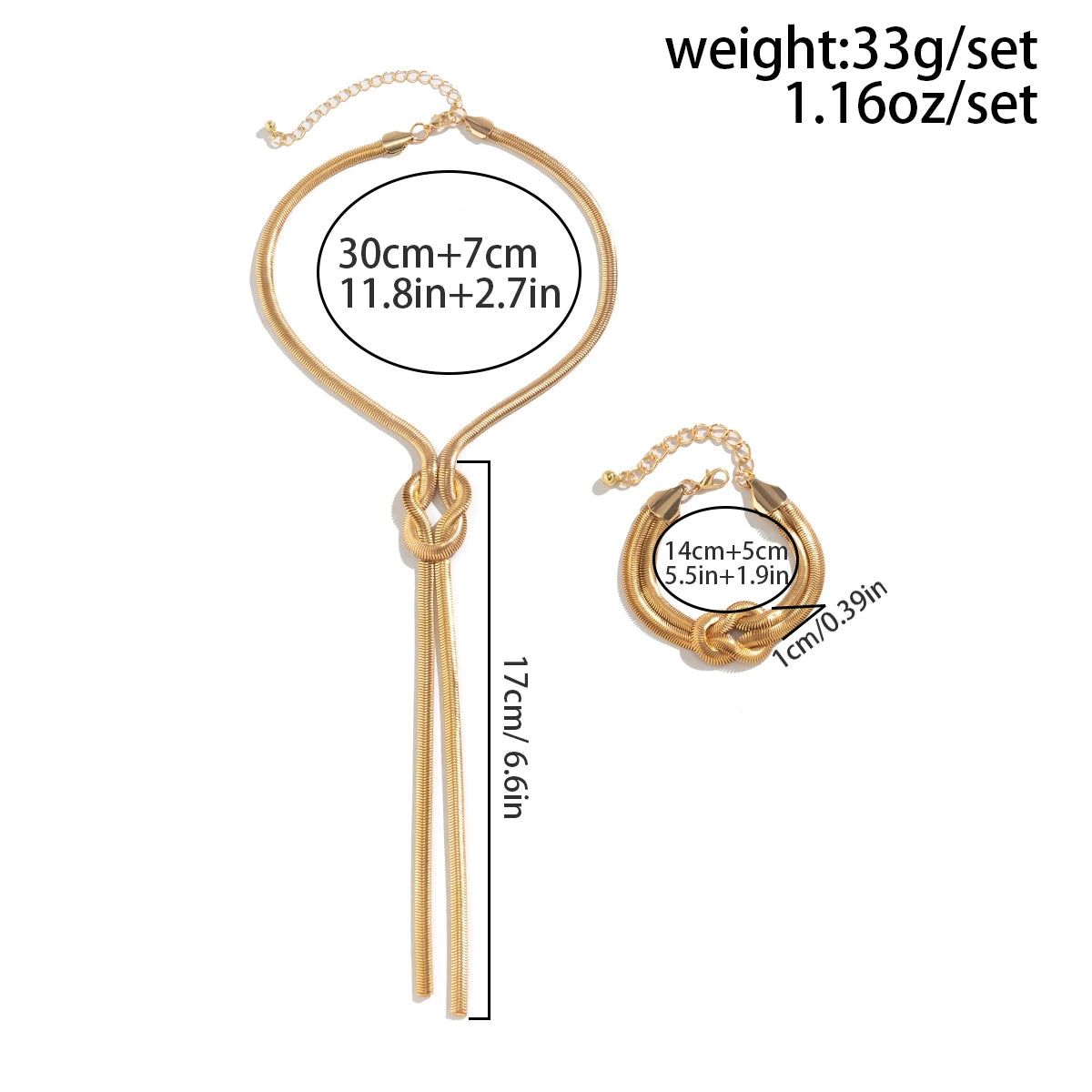 Sarena – Set Collier & Bracelet Serpent Twist Doré Vintage