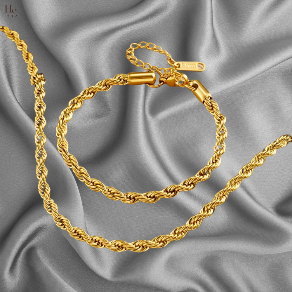 Elina – Collier & Bracelet Dorés